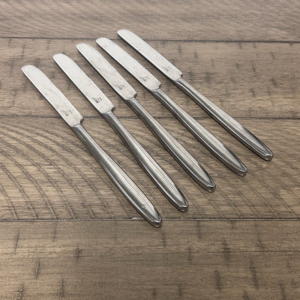 MIKASA Butter Dinner Knives‎ DUNE Set Of 5 8.75" Stainless 18/8 Japan